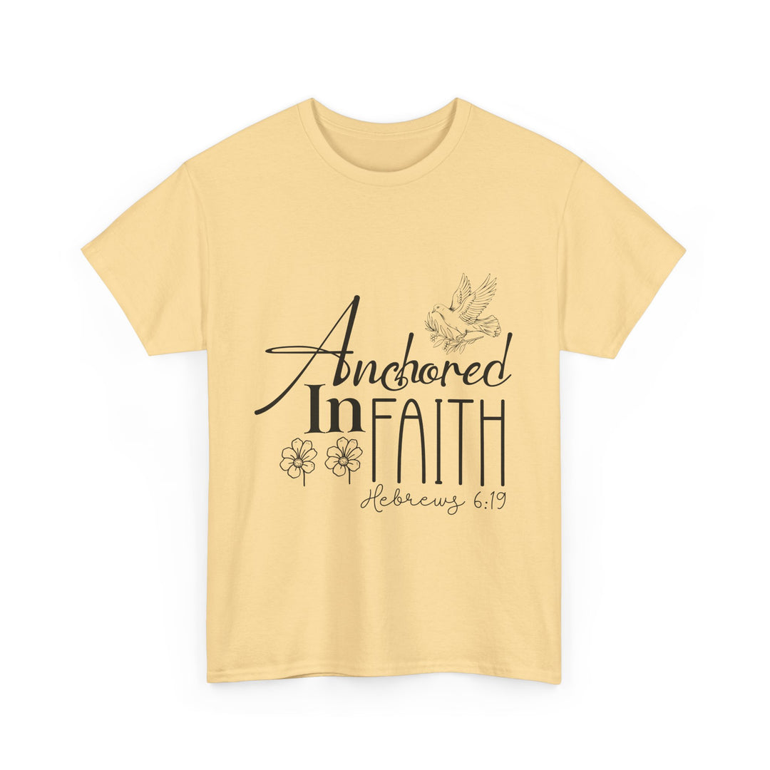 Anchored in Faith Hebrews 6 19-01 Unisex Heavy Cotton Tee