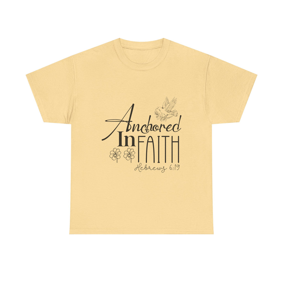 Anchored in Faith Hebrews 6 19-01 Unisex Heavy Cotton Tee