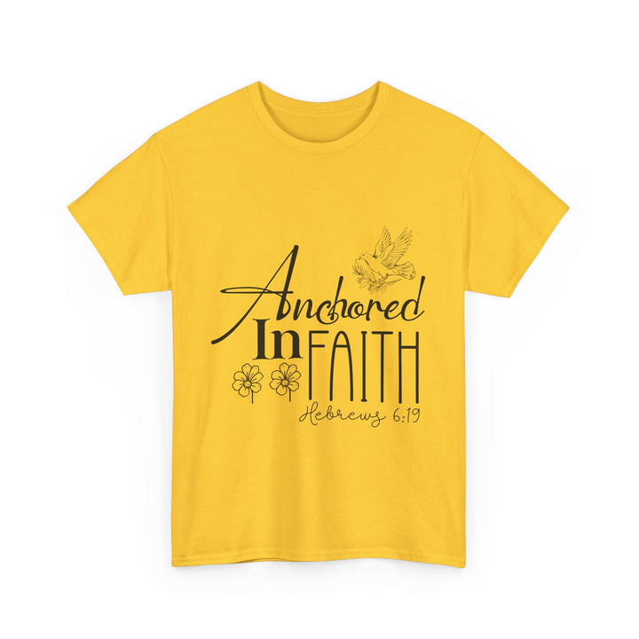 Anchored in Faith Hebrews 6 19-01 Unisex Heavy Cotton Tee