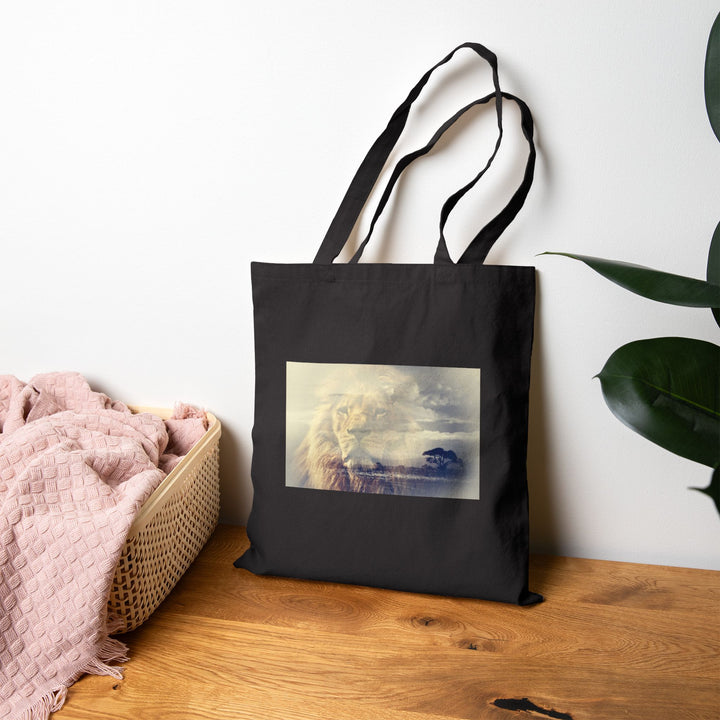 100% Cotton Canvas Tote Bag – Heavyweight 15"x16" Reusable Shopping Bag – Long Handles – Natural & Black