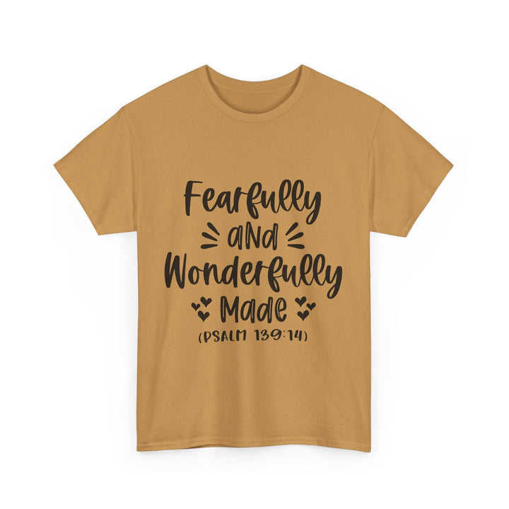 Fearfully And Wonderfully Made Unisex Heavy Cotton Tee - Faith Scripture Gift | Gifts Of Words
