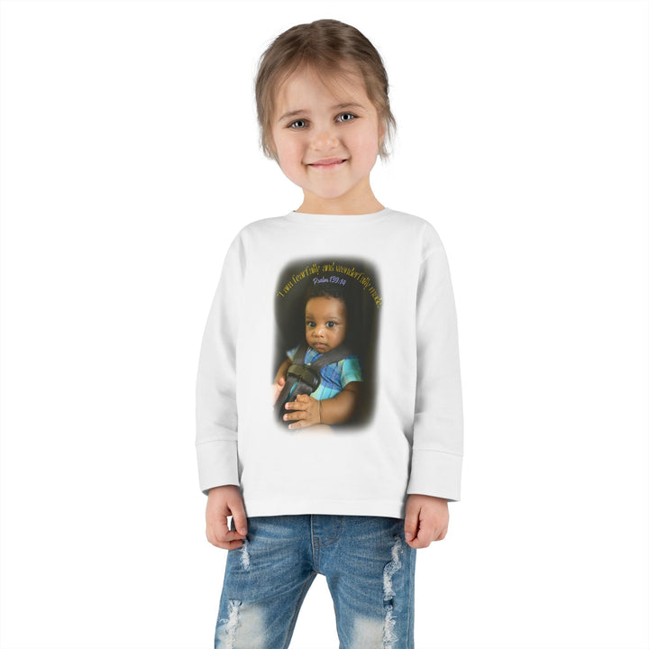 I am fearfally |Toddler Long Sleeve Tee - Faith Scripture Gift | Gifts Of Words