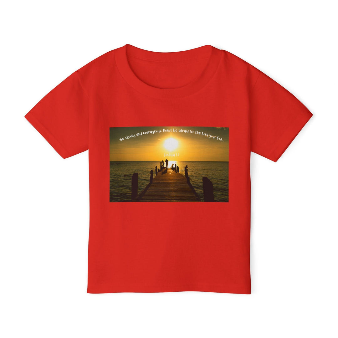Be strong and courageous | Cotton™ Toddler T-shirt - Faith Scripture Gift | Gifts Of Words