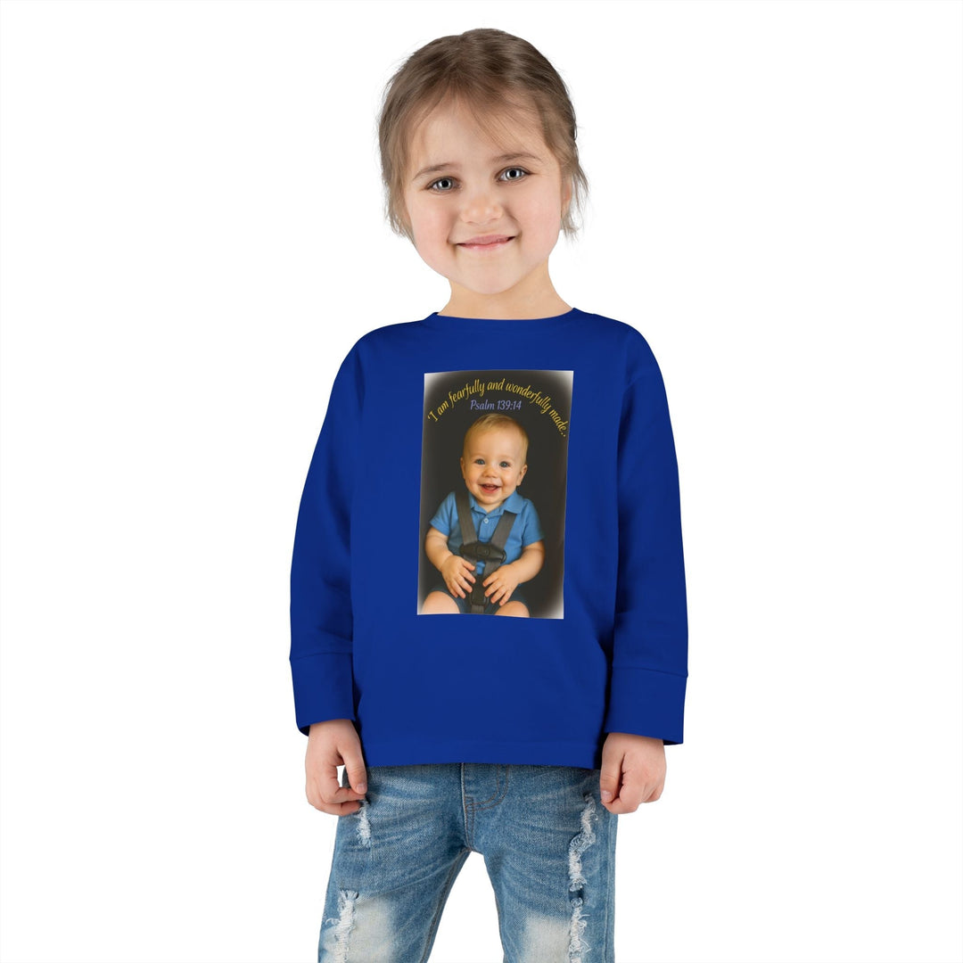 I am fearfally |Toddler Long Sleeve Tee - Faith Scripture Gift | Gifts Of Words