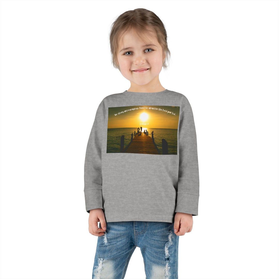 Be Strong |Toddler Long Sleeve Tee - Faith Scripture Gift | Gifts Of Words