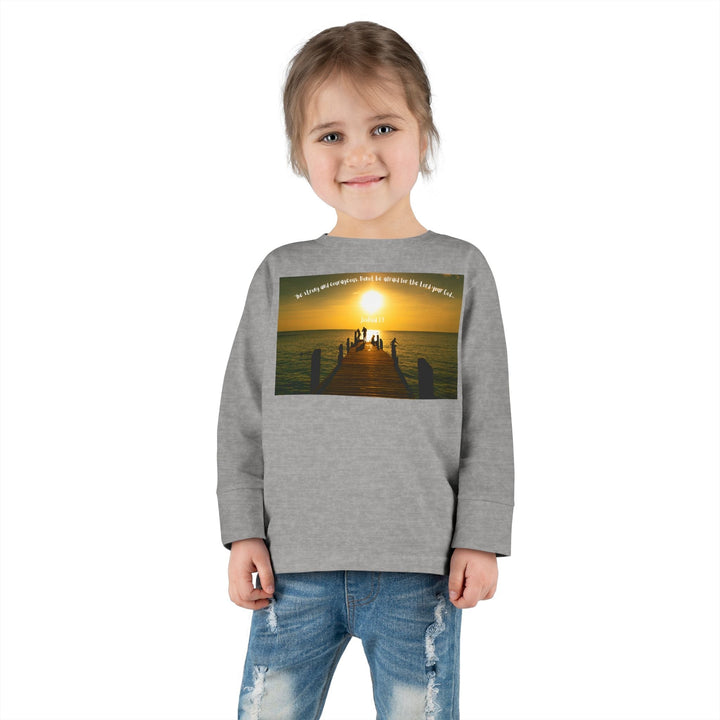 Be Strong |Toddler Long Sleeve Tee - Faith Scripture Gift | Gifts Of Words