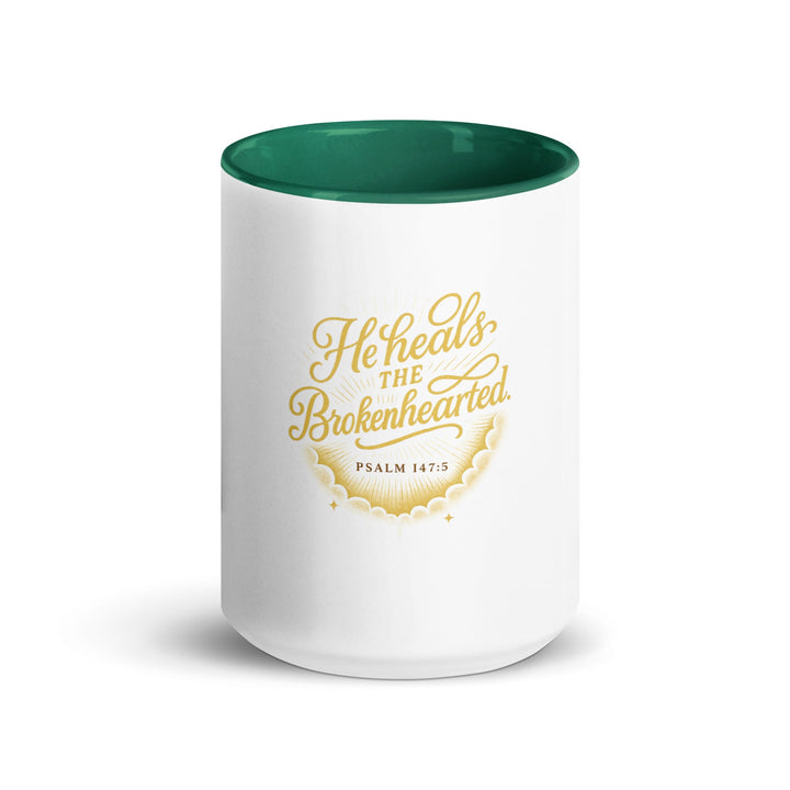 He heals the brokenhearted mug - Faith Scripture Gift | Gifts Of Words