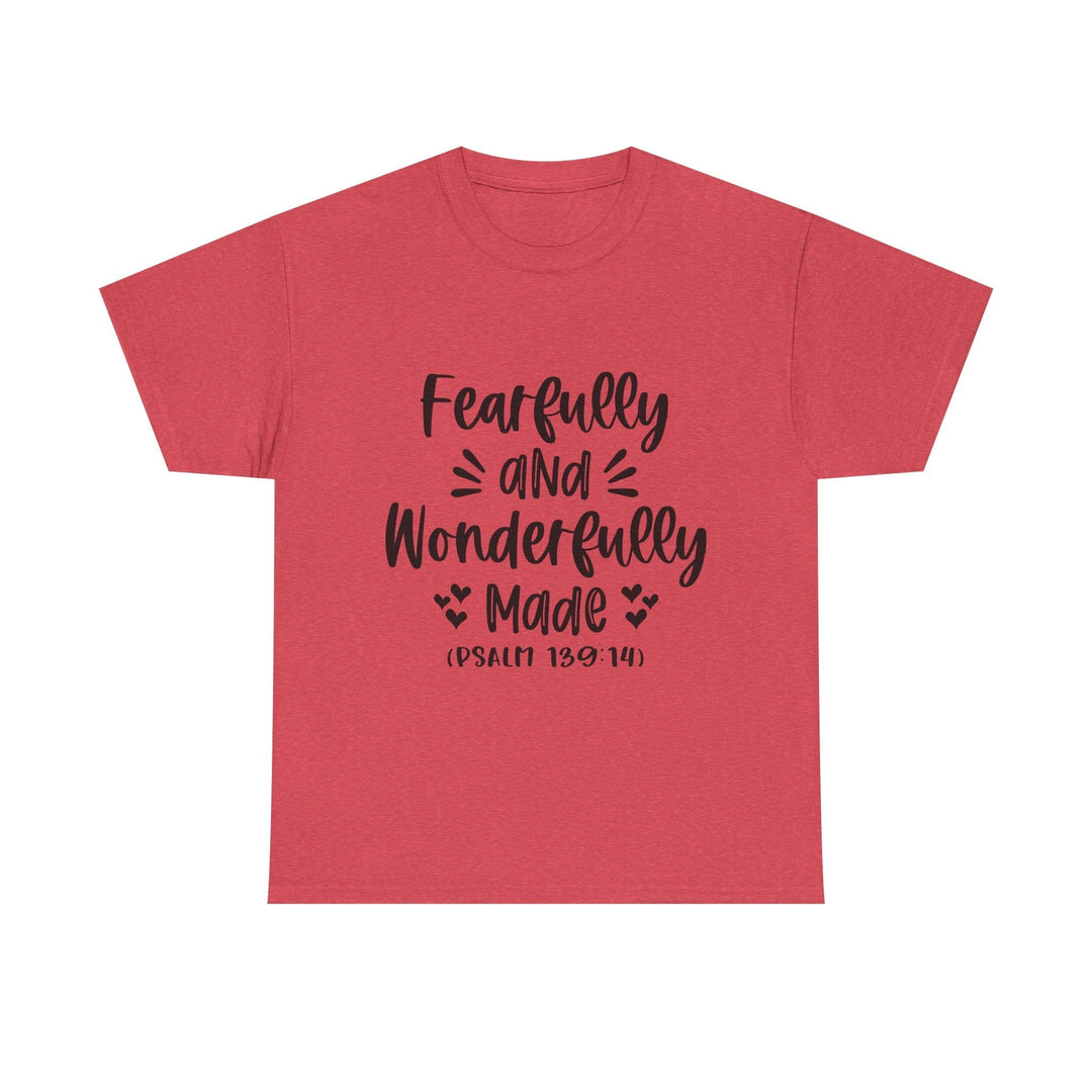 Fearfully And Wonderfully Made Unisex Heavy Cotton Tee - Faith Scripture Gift | Gifts Of Words