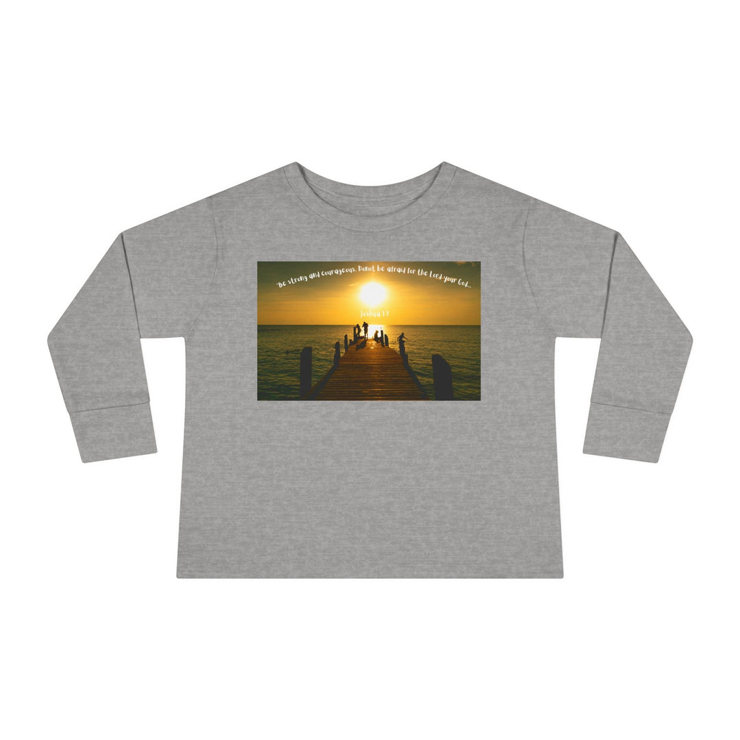 Be Strong |Toddler Long Sleeve Tee - Faith Scripture Gift | Gifts Of Words