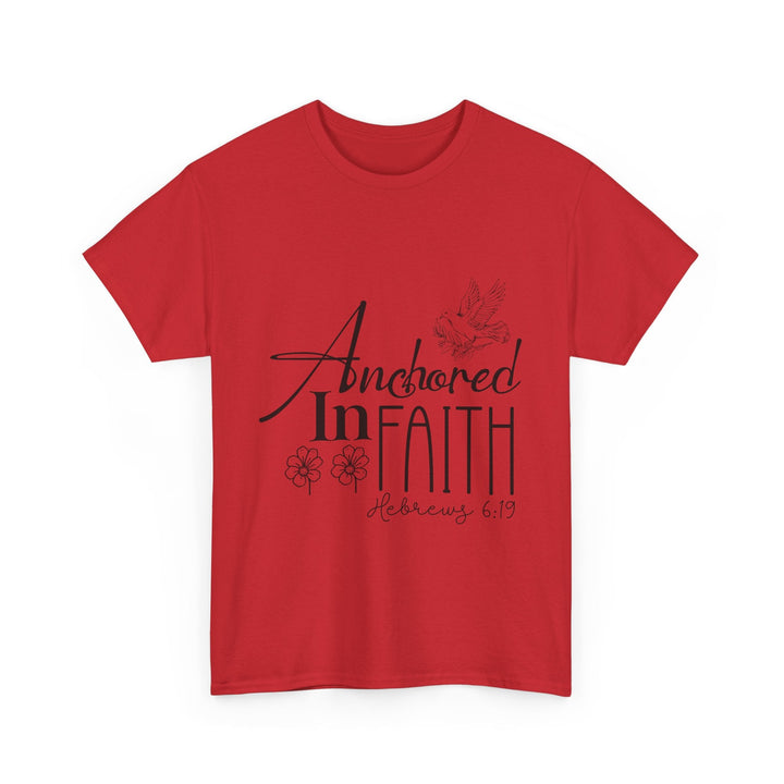 Anchored in Faith Hebrews 6 19-01 Unisex Heavy Cotton Tee - Faith Scripture Gift | Gifts Of Words