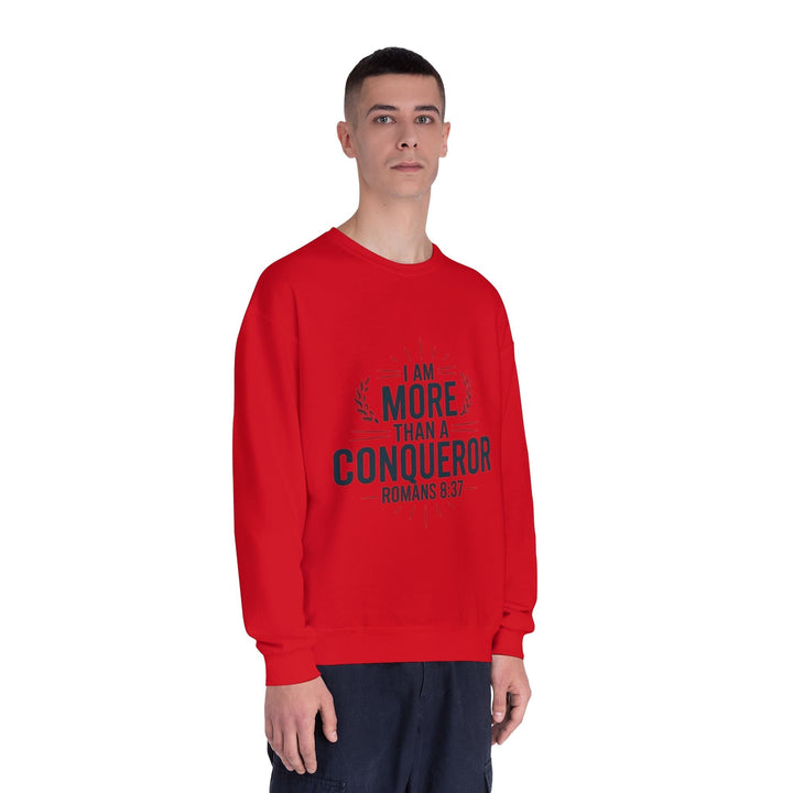 More Than a Conqueror Sweatshirt - Premium Christian Apparel - Faith Scripture Gift | Gifts Of Words