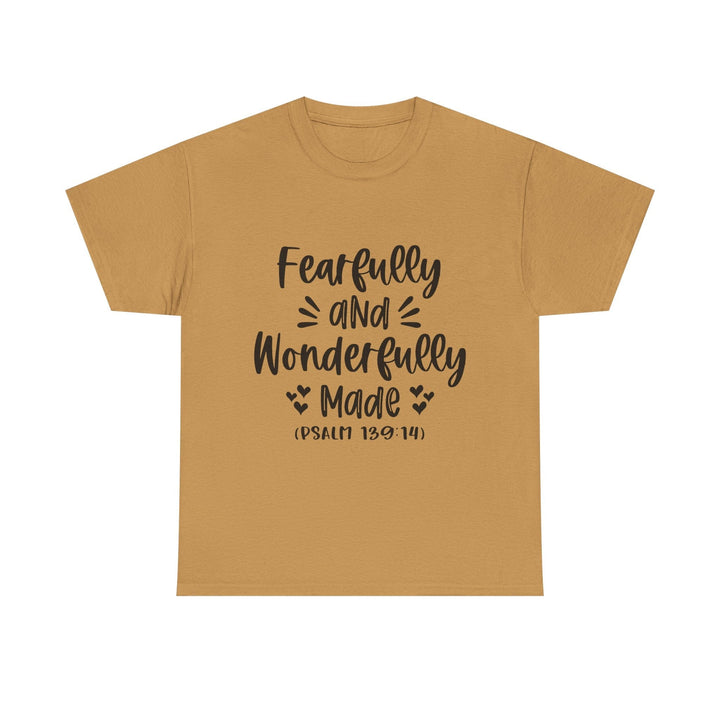 Fearfully And Wonderfully Made Unisex Heavy Cotton Tee - Faith Scripture Gift | Gifts Of Words