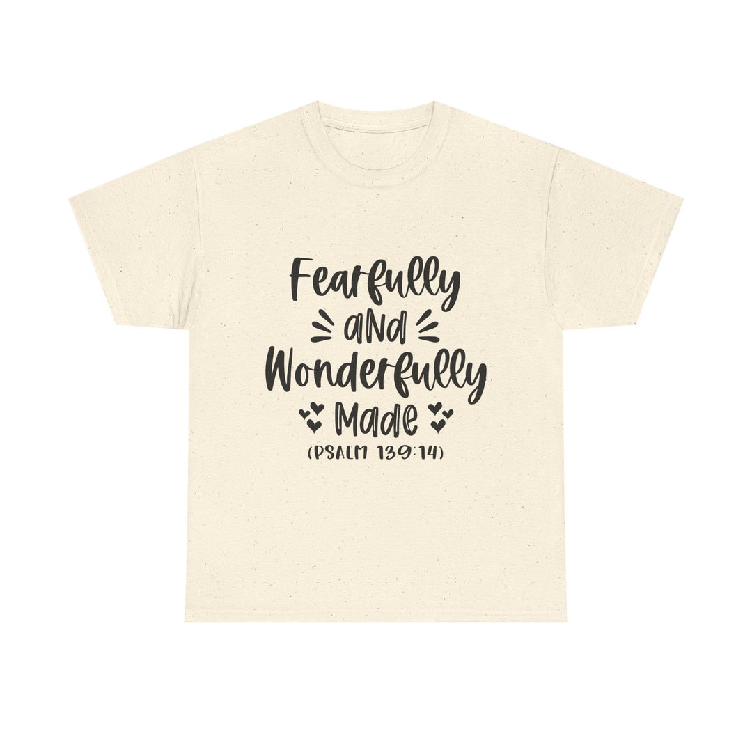 Fearfully And Wonderfully Made Unisex Heavy Cotton Tee - Faith Scripture Gift | Gifts Of Words