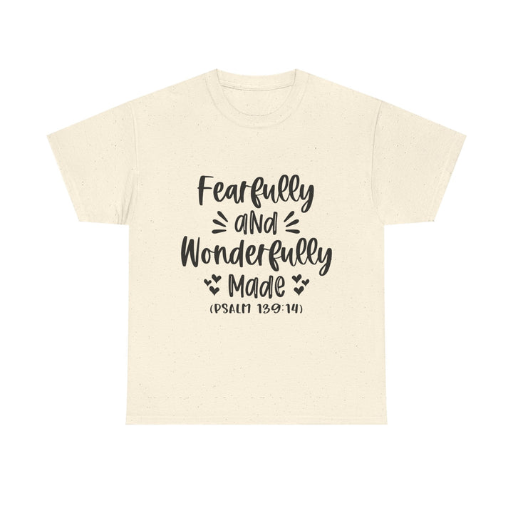 Fearfully And Wonderfully Made Unisex Heavy Cotton Tee - Faith Scripture Gift | Gifts Of Words