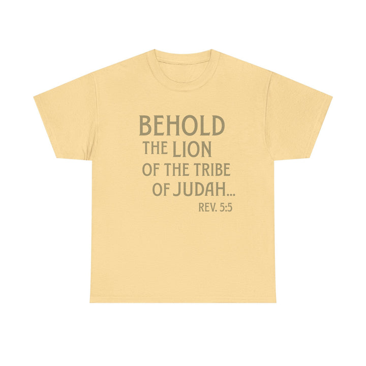 Behold The Lion of Judah Tee - Faith Scripture Gift | Gifts Of Words