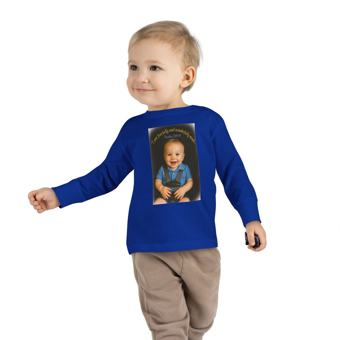 I am fearfally |Toddler Long Sleeve Tee - Faith Scripture Gift | Gifts Of Words
