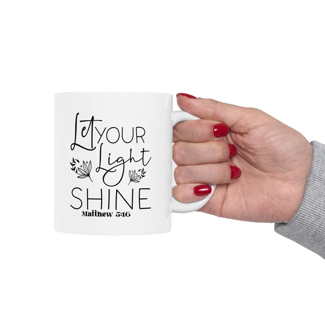 Let your light shine matthew 5 16-01 Ceramic Mug, (11oz, 15oz) - Faith Scripture Gift | Gifts Of Words