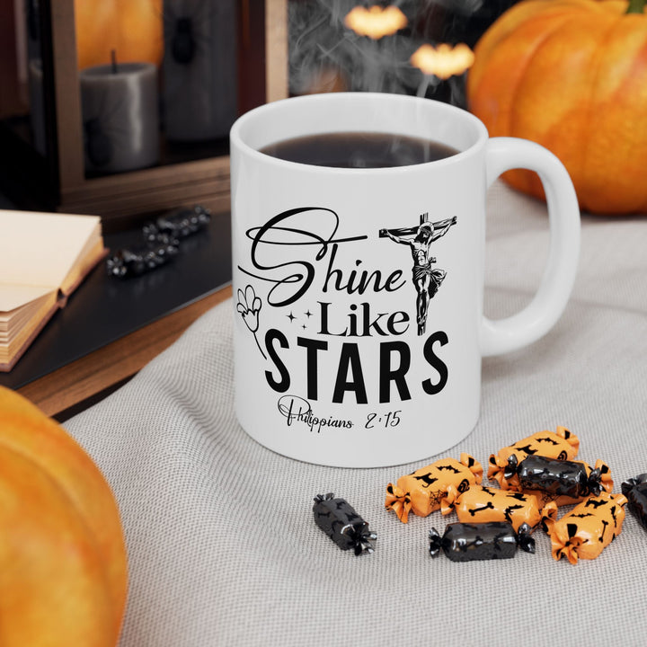 Shine Like Stars Philippians 2 15-01 Ceramic Mug, (11oz, 15oz) - Faith Scripture Gift | Gifts Of Words
