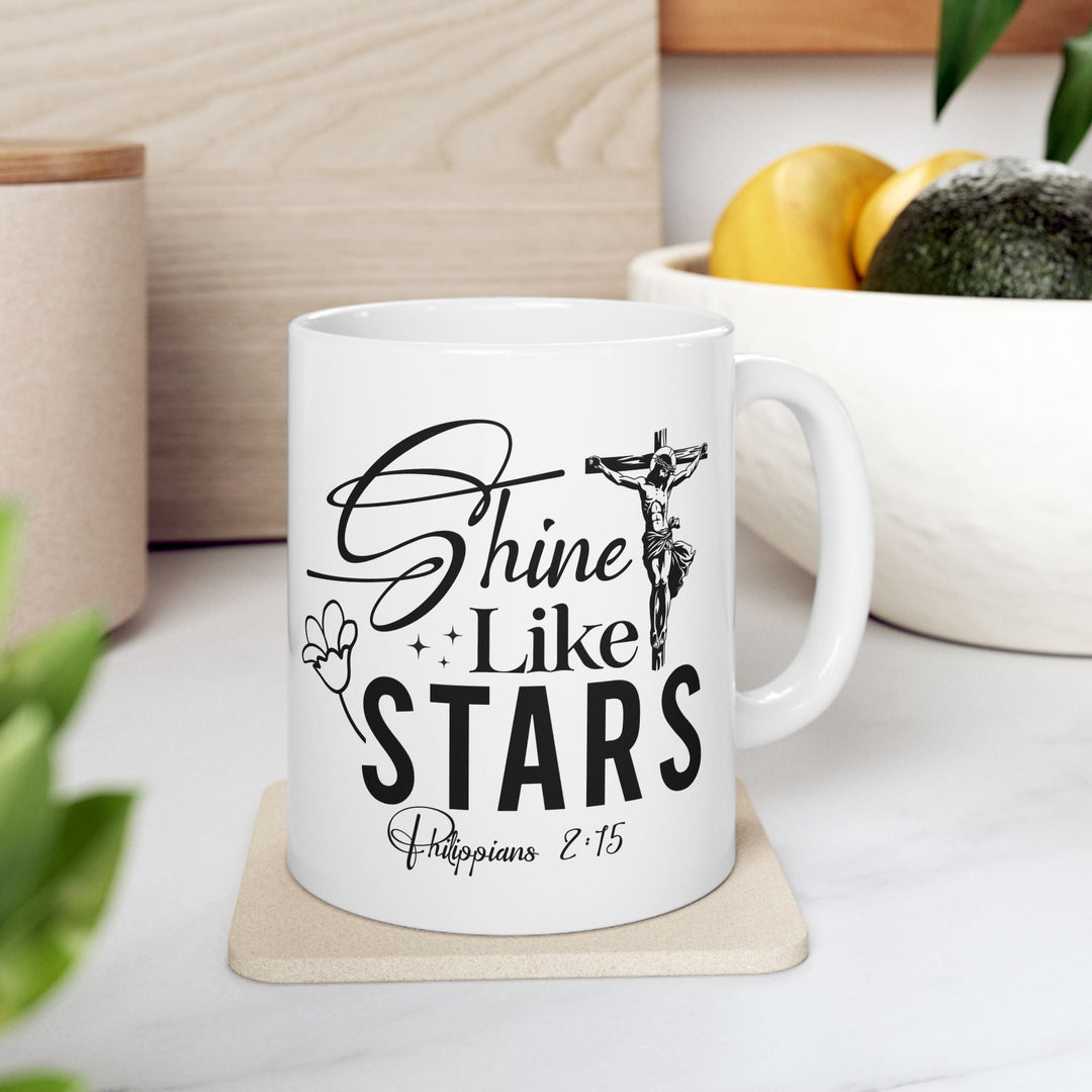 Shine Like Stars Philippians 2 15-01 Ceramic Mug, (11oz, 15oz) - Faith Scripture Gift | Gifts Of Words