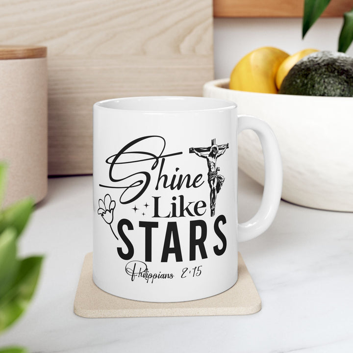 Shine Like Stars Philippians 2 15-01 Ceramic Mug, (11oz, 15oz) - Faith Scripture Gift | Gifts Of Words