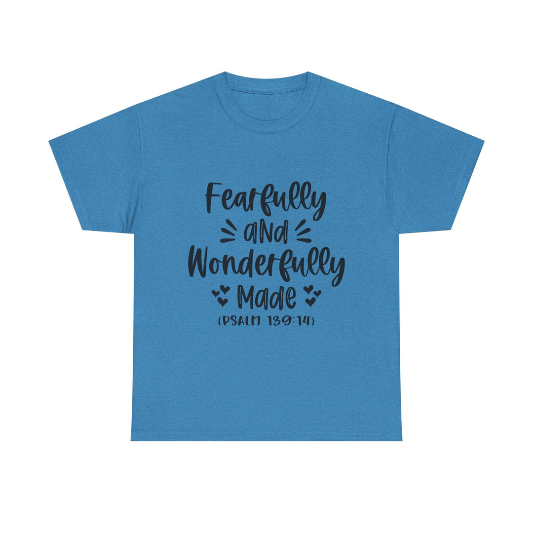 Fearfully And Wonderfully Made Unisex Heavy Cotton Tee - Faith Scripture Gift | Gifts Of Words