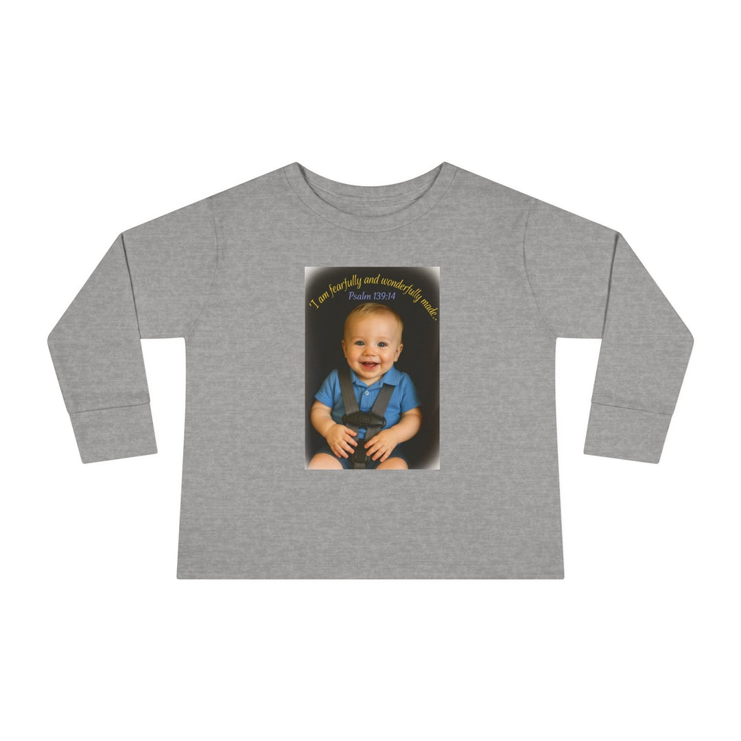 I am fearfally |Toddler Long Sleeve Tee - Faith Scripture Gift | Gifts Of Words