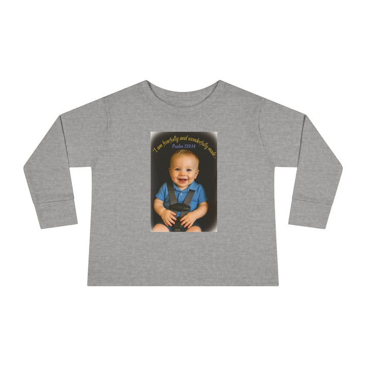 I am fearfally |Toddler Long Sleeve Tee - Faith Scripture Gift | Gifts Of Words