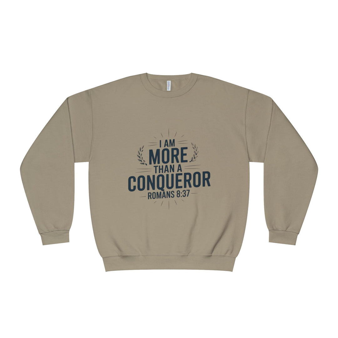 More Than a Conqueror Sweatshirt - Premium Christian Apparel - Faith Scripture Gift | Gifts Of Words
