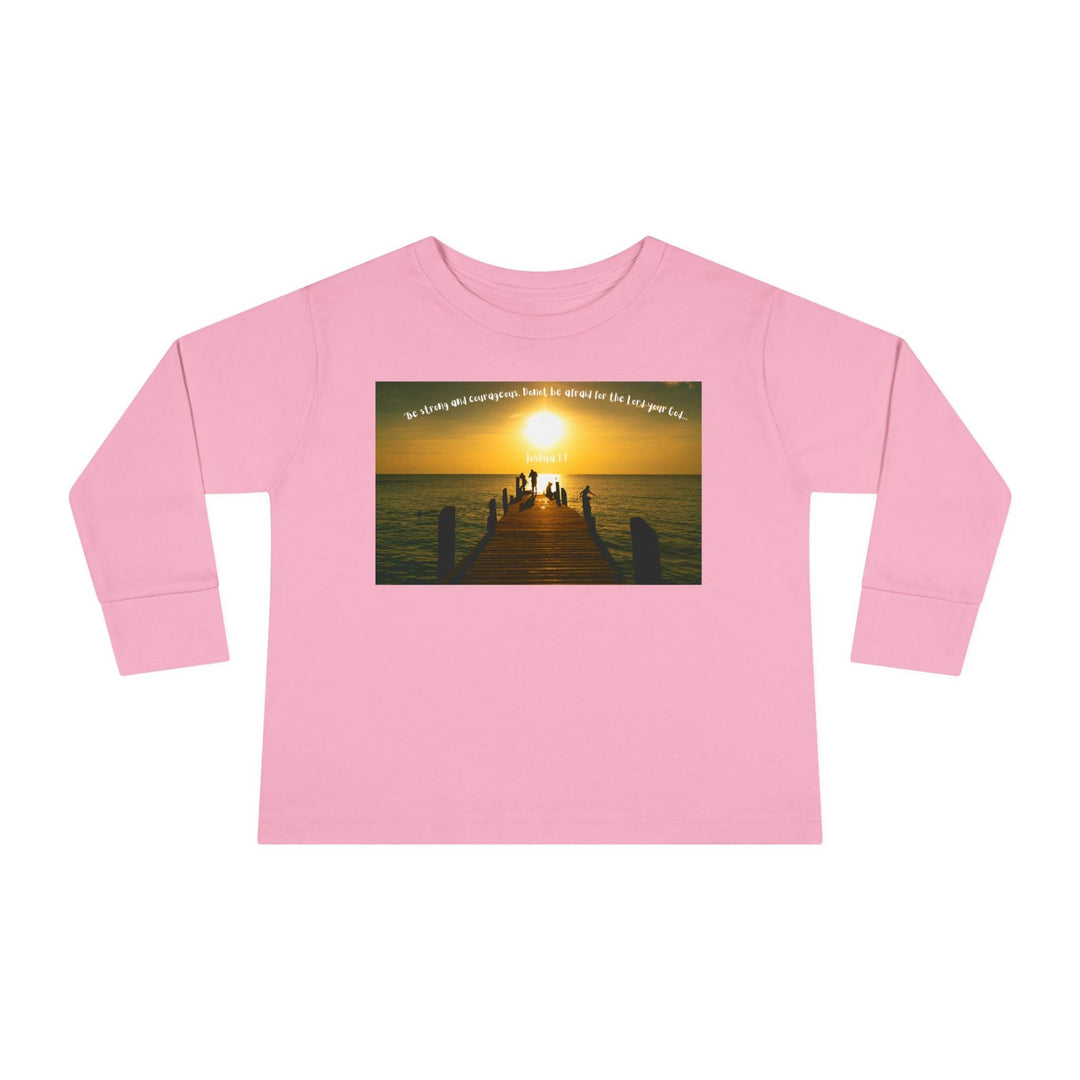 Be Strong |Toddler Long Sleeve Tee - Faith Scripture Gift | Gifts Of Words