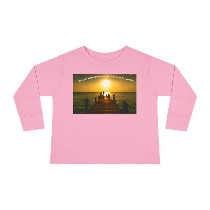 Be Strong |Toddler Long Sleeve Tee - Faith Scripture Gift | Gifts Of Words