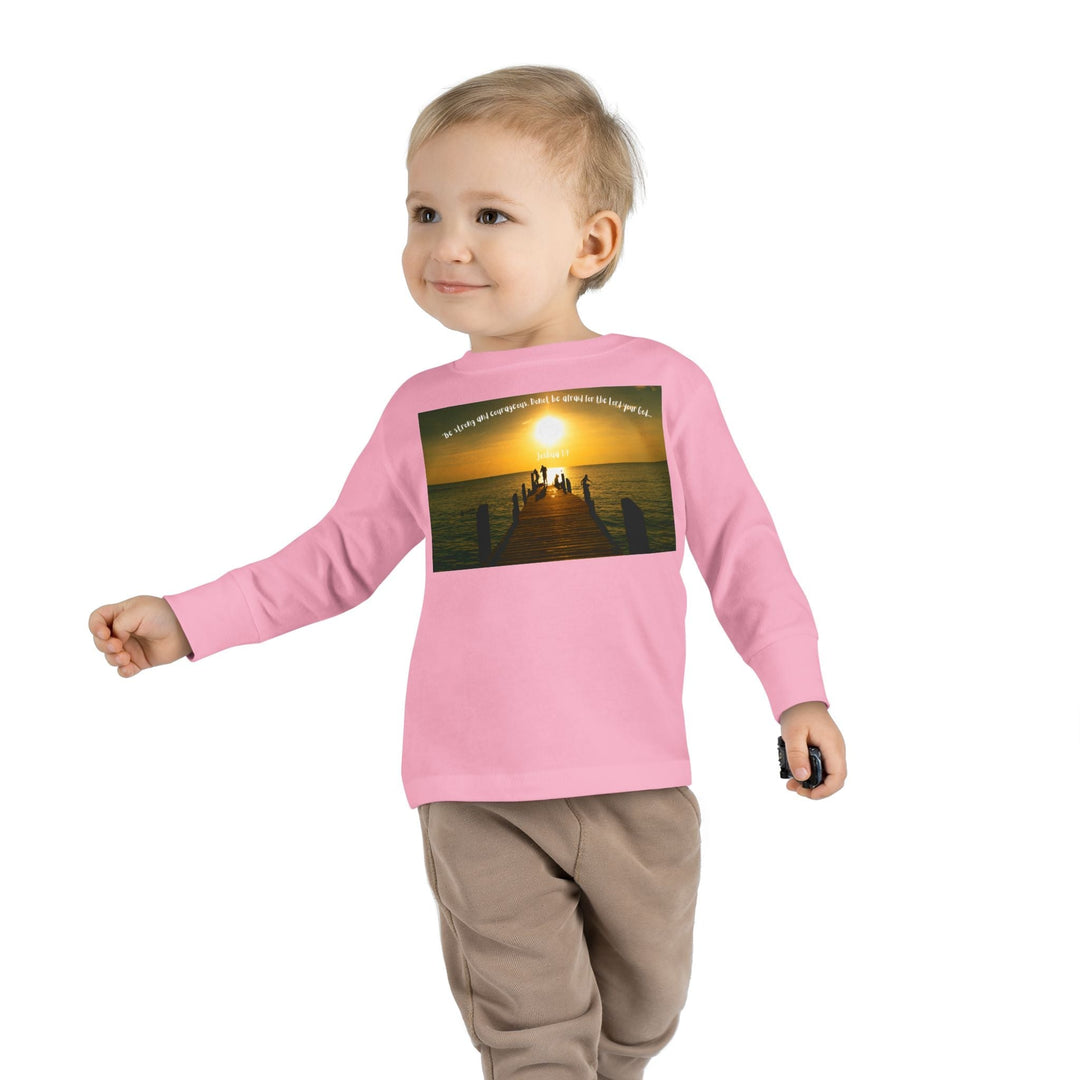 Be Strong |Toddler Long Sleeve Tee - Faith Scripture Gift | Gifts Of Words