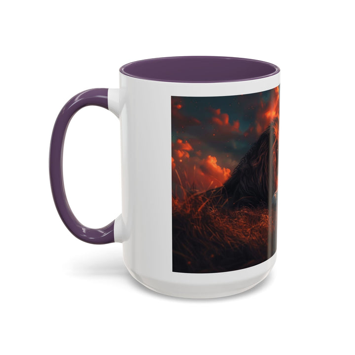 Fiery Sunset Lion Ceramic Mug – Bold Wildlife Art Drinkware Accent Coffee Mug (11, 15oz) - Faith Scripture Gift | Gifts Of Words