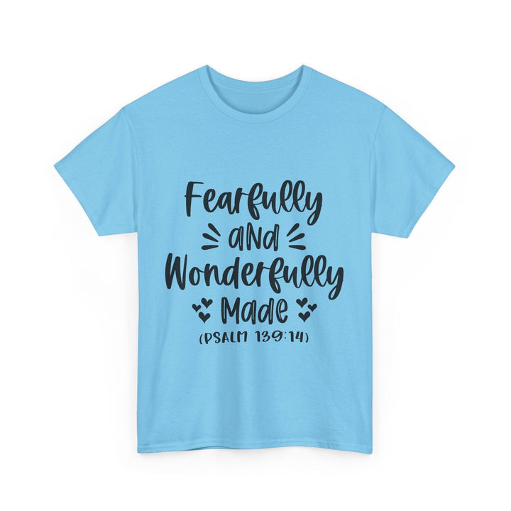 Fearfully And Wonderfully Made Unisex Heavy Cotton Tee - Faith Scripture Gift | Gifts Of Words