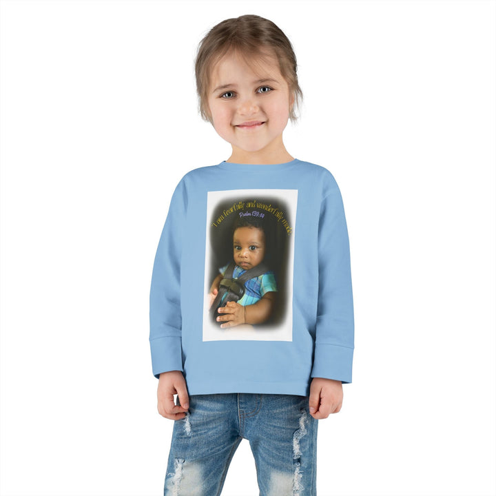 I am fearfally |Toddler Long Sleeve Tee - Faith Scripture Gift | Gifts Of Words