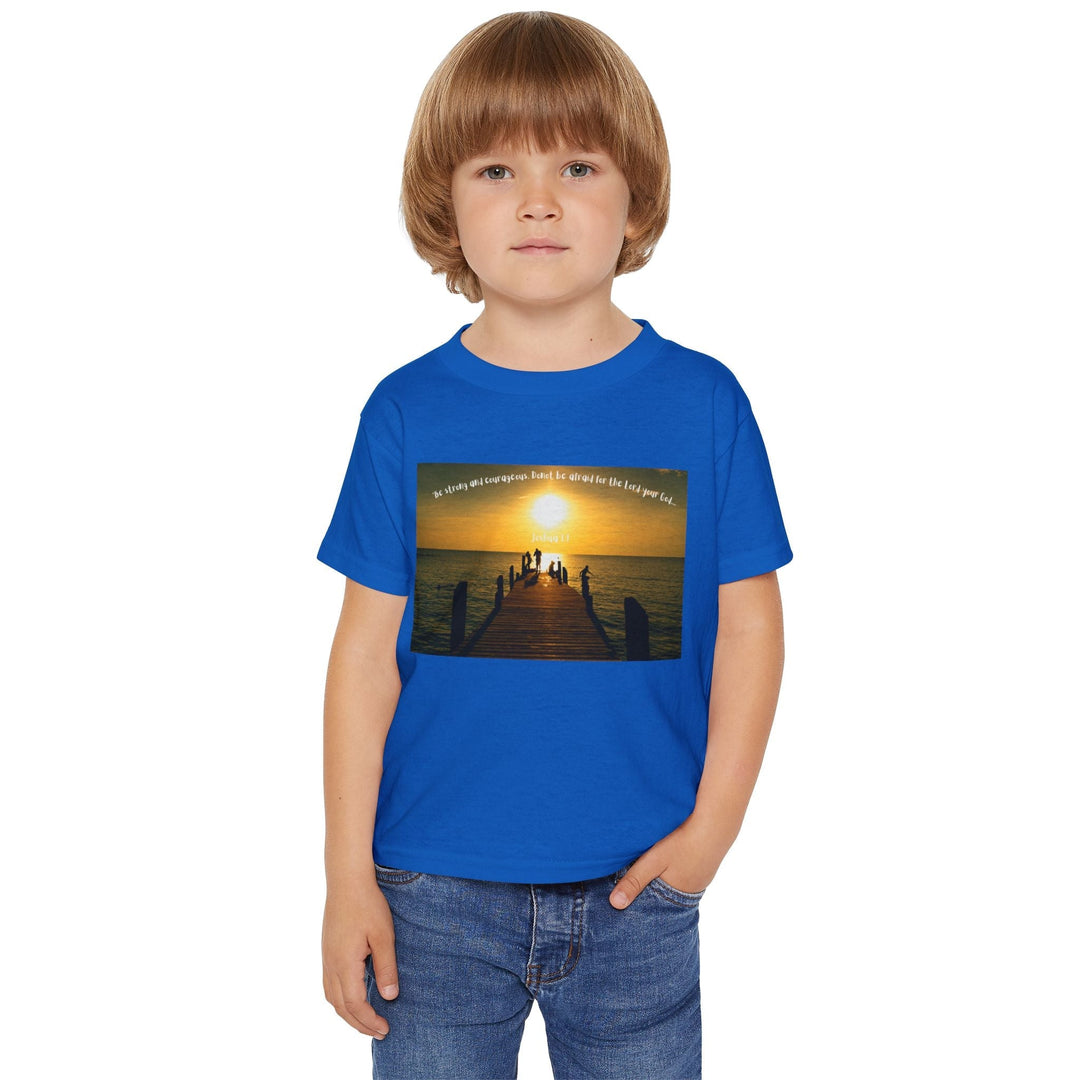 Be strong and courageous | Cotton™ Toddler T-shirt - Faith Scripture Gift | Gifts Of Words