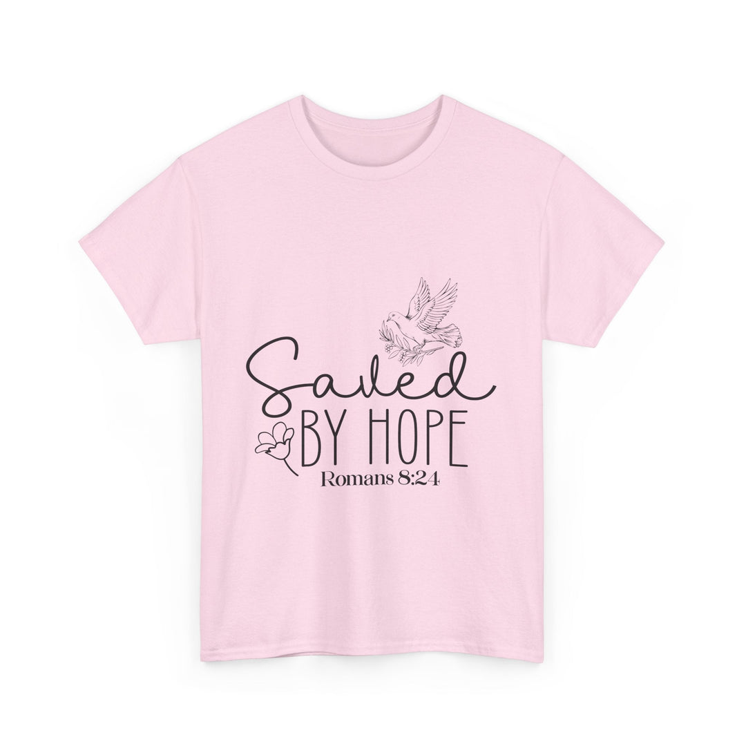 Saved by Hope Romans 8 24-01 Unisex Heavy Cotton Tee - Faith Scripture Gift | Gifts Of Words
