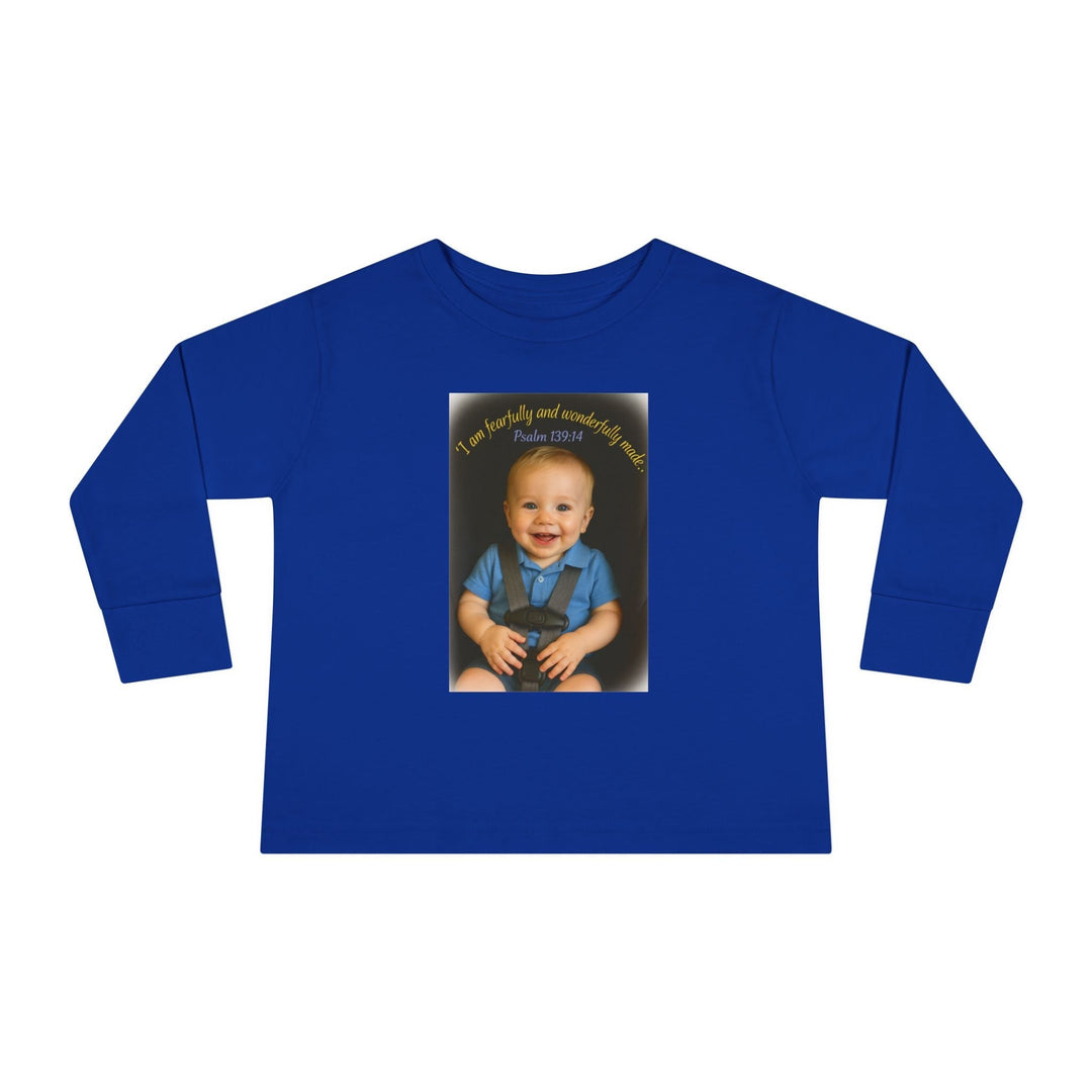 I am fearfally |Toddler Long Sleeve Tee - Faith Scripture Gift | Gifts Of Words