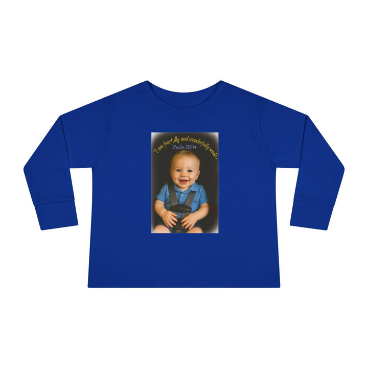 I am fearfally |Toddler Long Sleeve Tee - Faith Scripture Gift | Gifts Of Words