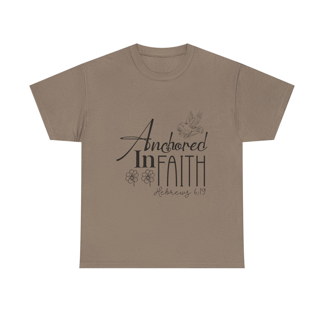 Anchored in Faith Hebrews 6 19-01 Unisex Heavy Cotton Tee - Faith Scripture Gift | Gifts Of Words