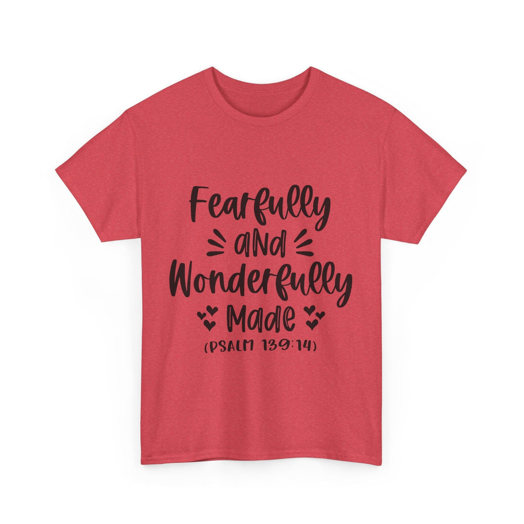 Fearfully And Wonderfully Made Unisex Heavy Cotton Tee - Faith Scripture Gift | Gifts Of Words