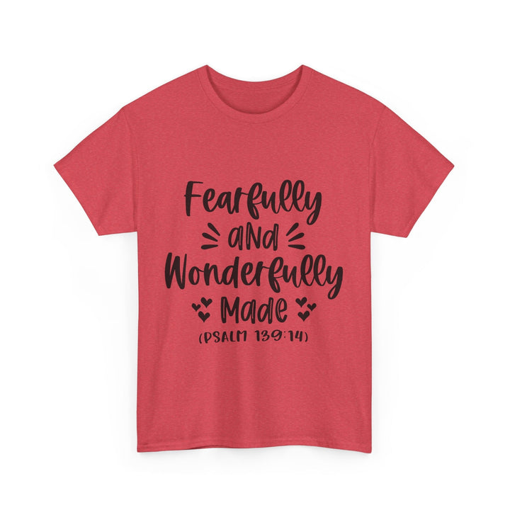 Fearfully And Wonderfully Made Unisex Heavy Cotton Tee - Faith Scripture Gift | Gifts Of Words