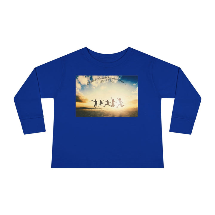 Let the little children come to me |Toddler Long Sleeve Tee - Faith Scripture Gift | Gifts Of Words