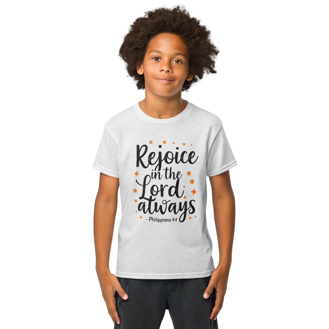 Rejoice Is The Lord Youth t-shirt - Faith Scripture Gift | Gifts Of Words