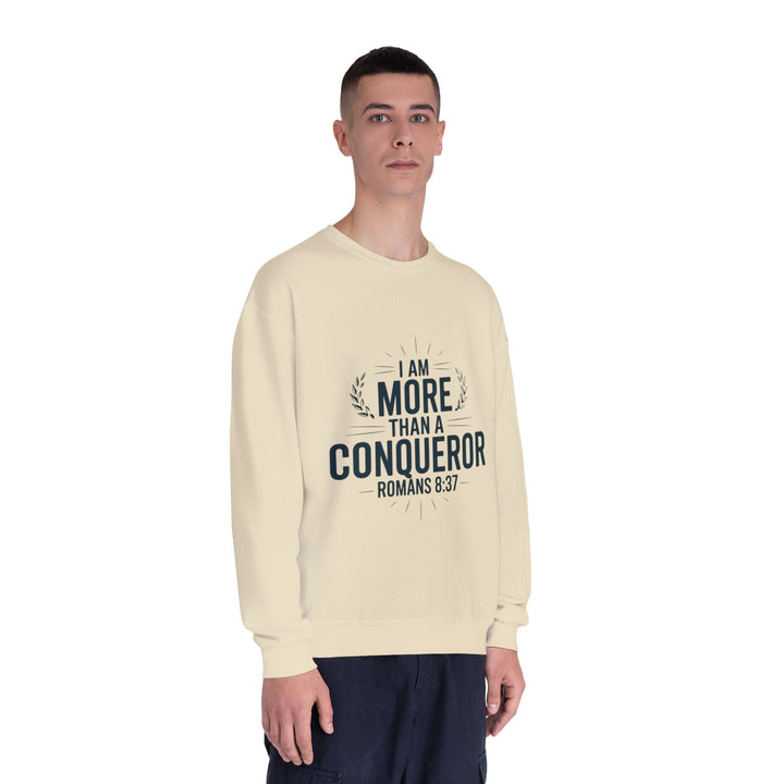 More Than a Conqueror Sweatshirt - Premium Christian Apparel - Faith Scripture Gift | Gifts Of Words