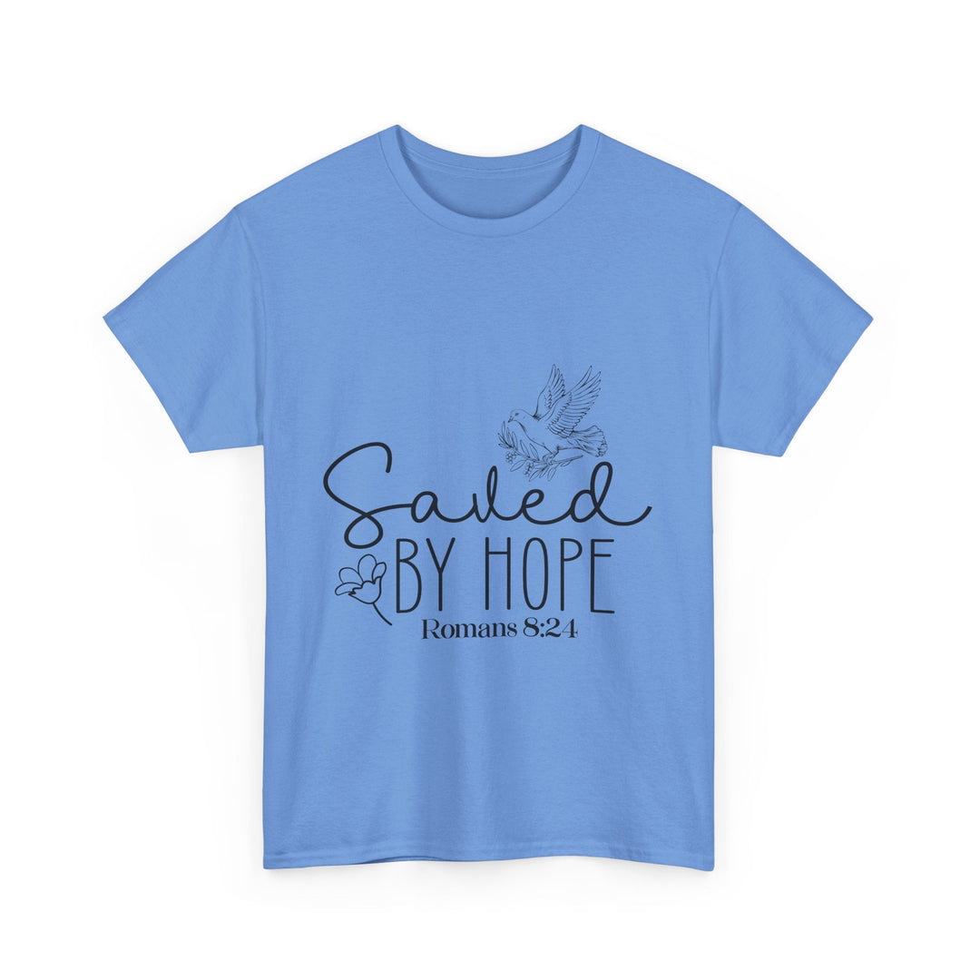 Saved by Hope Romans 8 24-01 Unisex Heavy Cotton Tee - Faith Scripture Gift | Gifts Of Words