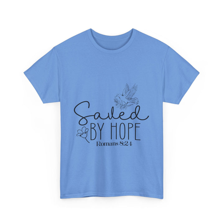 Saved by Hope Romans 8 24-01 Unisex Heavy Cotton Tee - Faith Scripture Gift | Gifts Of Words