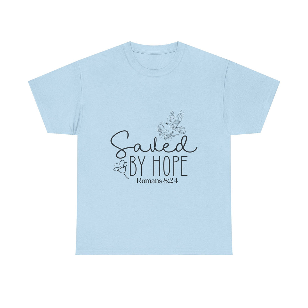 Saved by Hope Romans 8 24-01 Unisex Heavy Cotton Tee - Faith Scripture Gift | Gifts Of Words