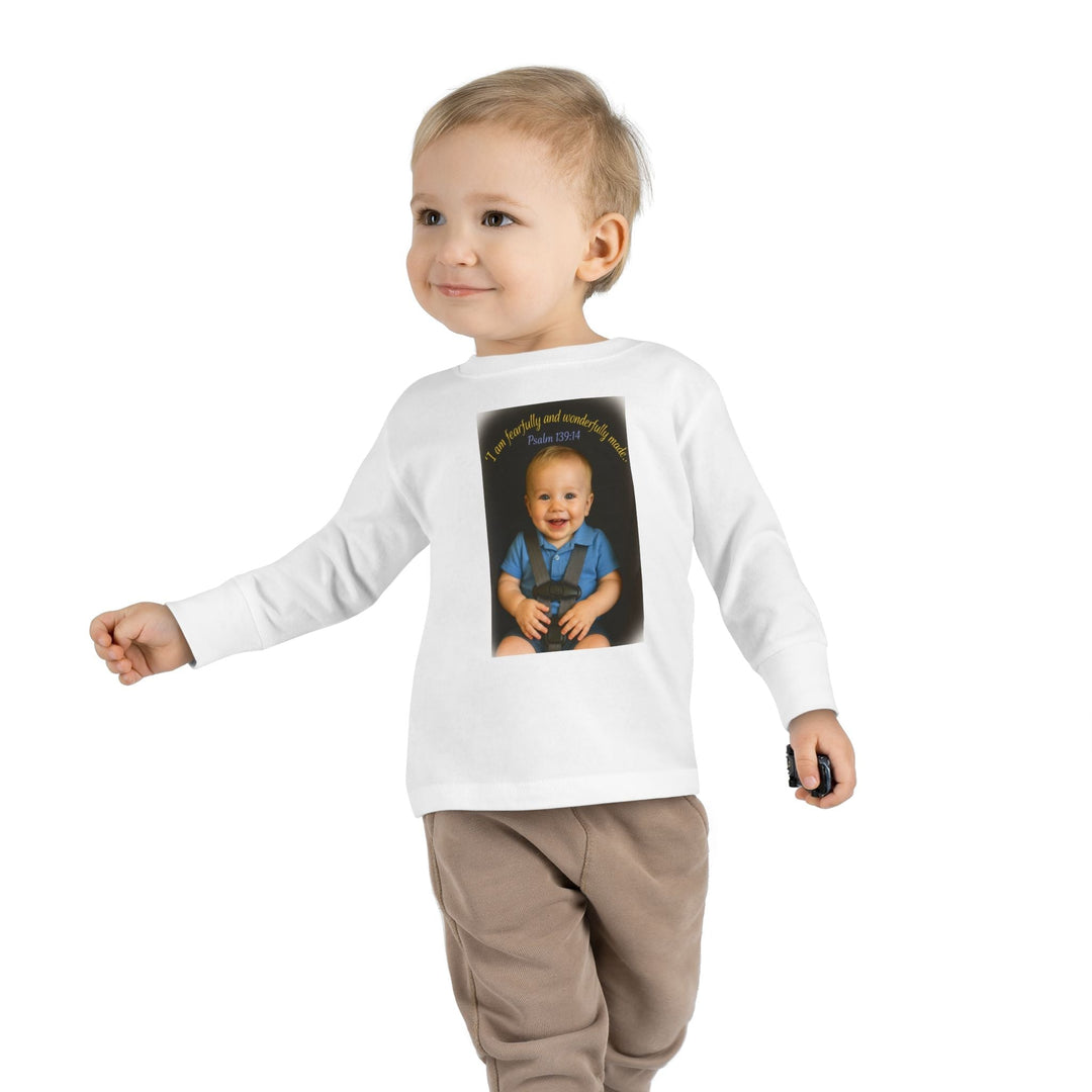 I am fearfally |Toddler Long Sleeve Tee - Faith Scripture Gift | Gifts Of Words