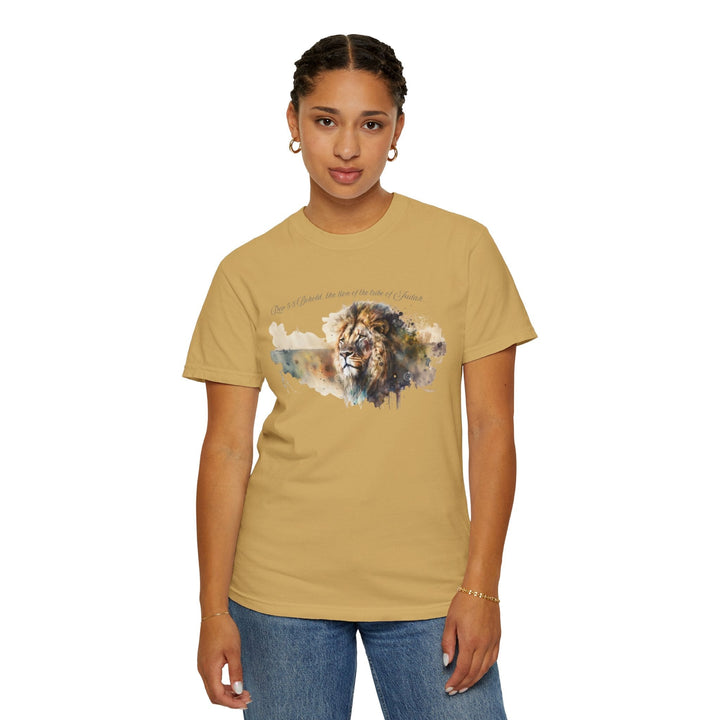 Unisex Christian Lion T-Shirt Rev 5:5 Bible Verse Tee Comfort Colors 1717 Garment-Dyed Shirt  Inspirational Faith Graphic Tee - Faith Scripture Gift | Gifts Of Words