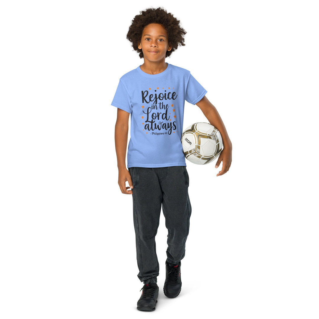 Rejoice Is The Lord Youth t-shirt - Faith Scripture Gift | Gifts Of Words